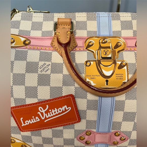 Louis Vuitton Damier Azur Summer Trunks Speedy Bag - Picture 3 of 10